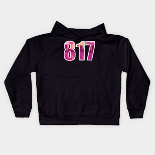 Hot Pink 817 Area Code Kids Hoodie